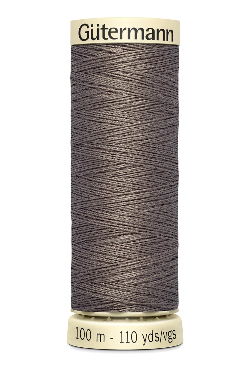 Gutermann Sew-All thread, 100m spool of grey 100% polyester thread.