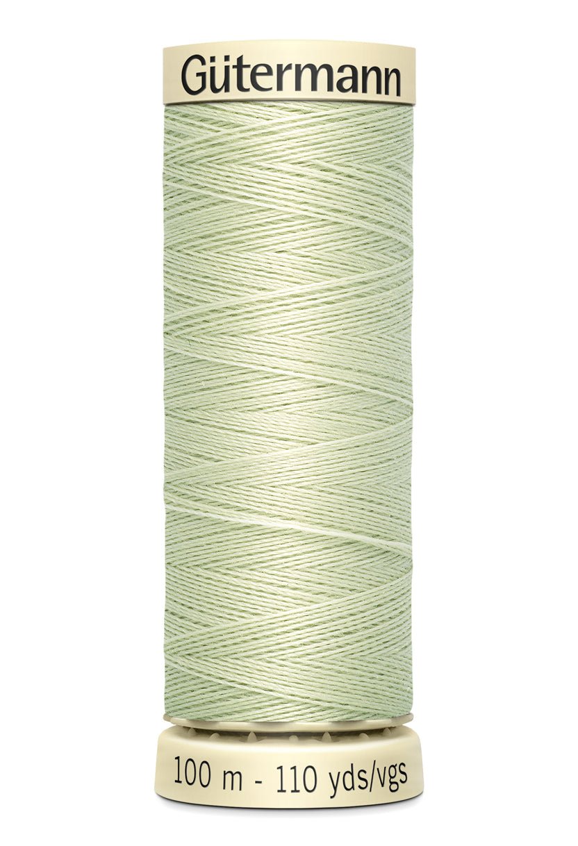 Gutermann Sew-All thread, 100m, light green polyester sewing thread.
