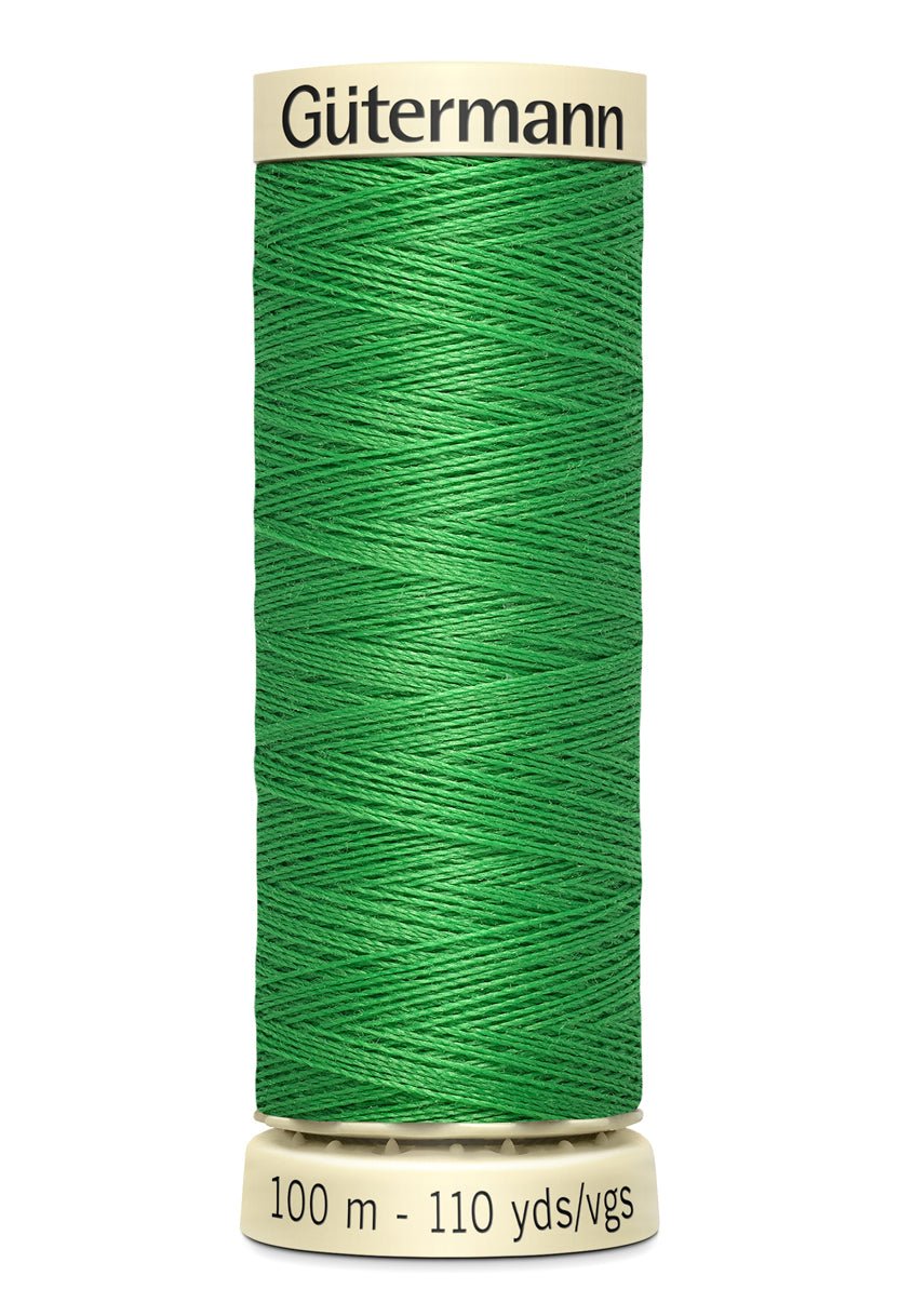 Gutermann green polyester sewing thread on a spool, 100m.