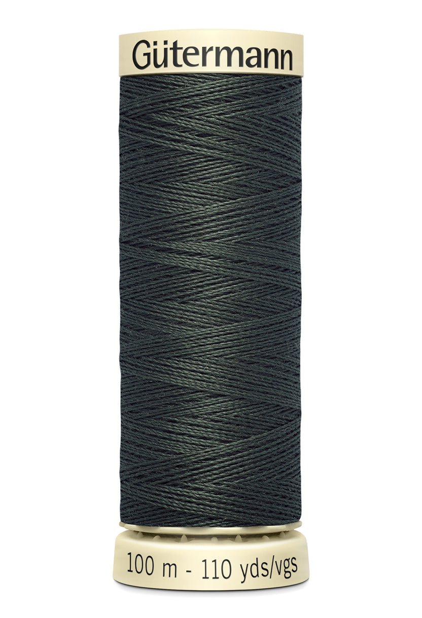 Gutermann Sew-All thread in dark grey on a spool with 100m length.