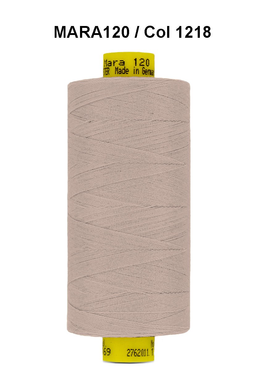 Gutermann Mara 120 thread, color 1218, on a spool.