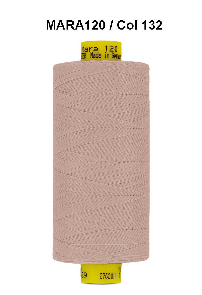 A spool of light pink Gutermann Mara 120 thread.