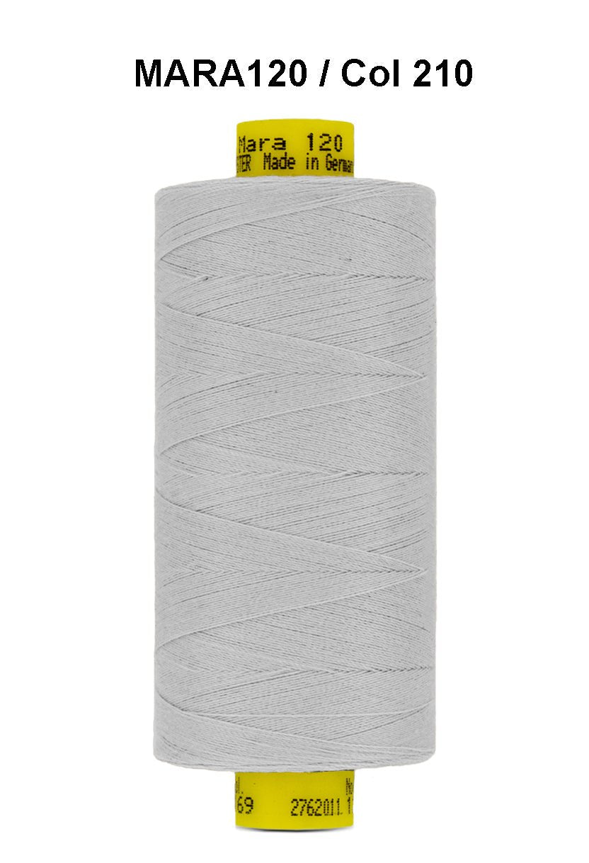 Gutermann Mara 120 thread, color 210, on a spool.