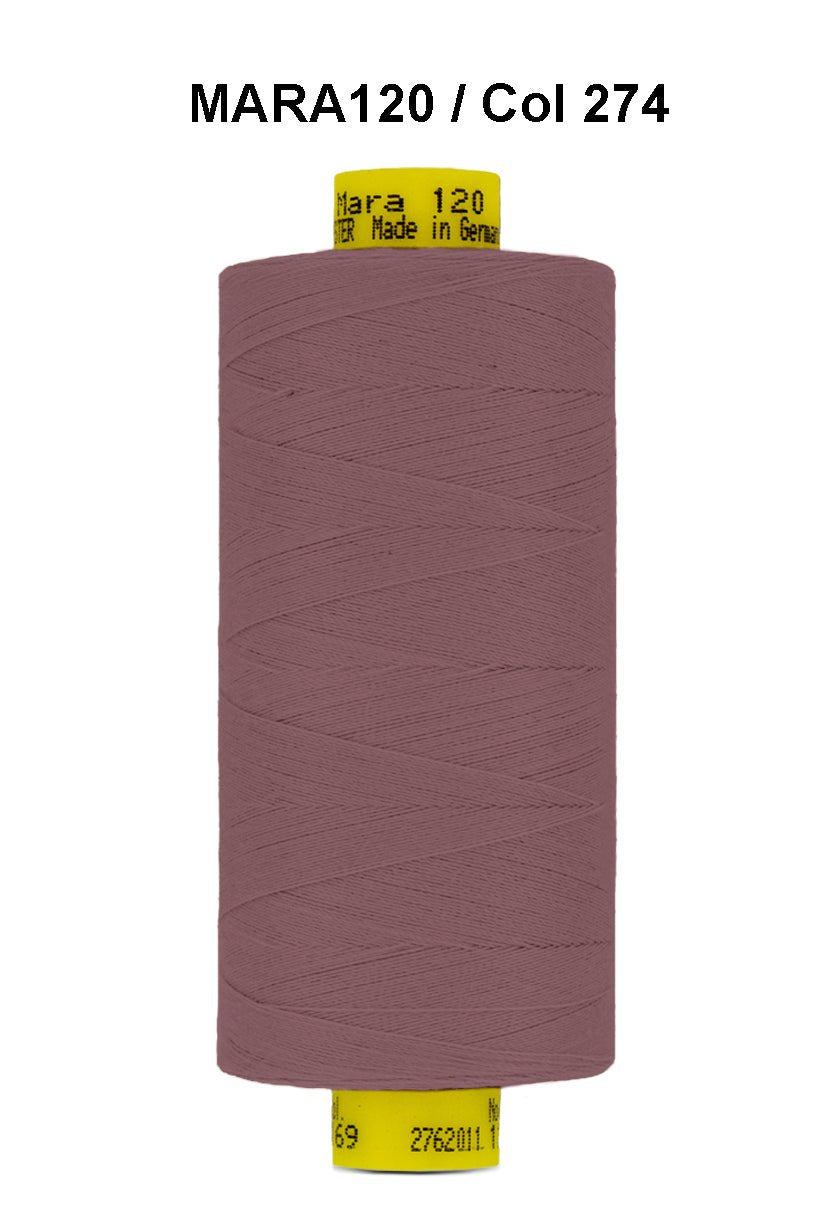 Gutermann Mara 120 thread in color 274 on a spool.