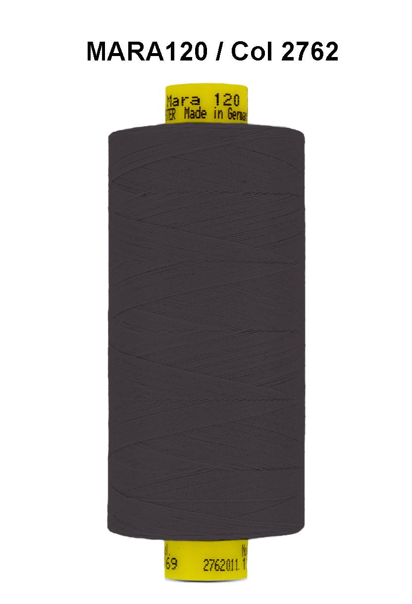 Gutermann Mara 120 thread, dark grey, 1000m spool.