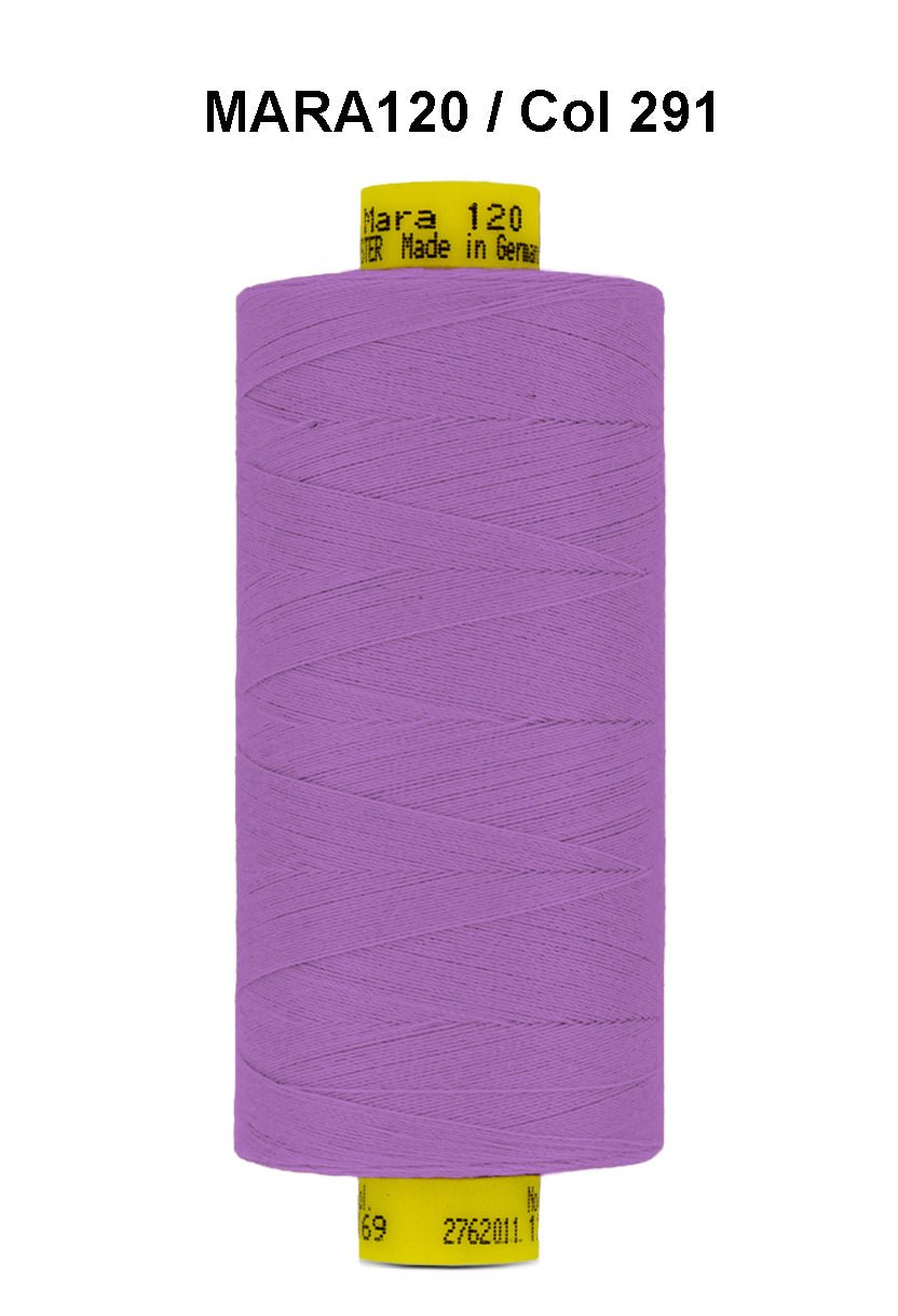 A spool of purple Gutermann Mara 120 thread.