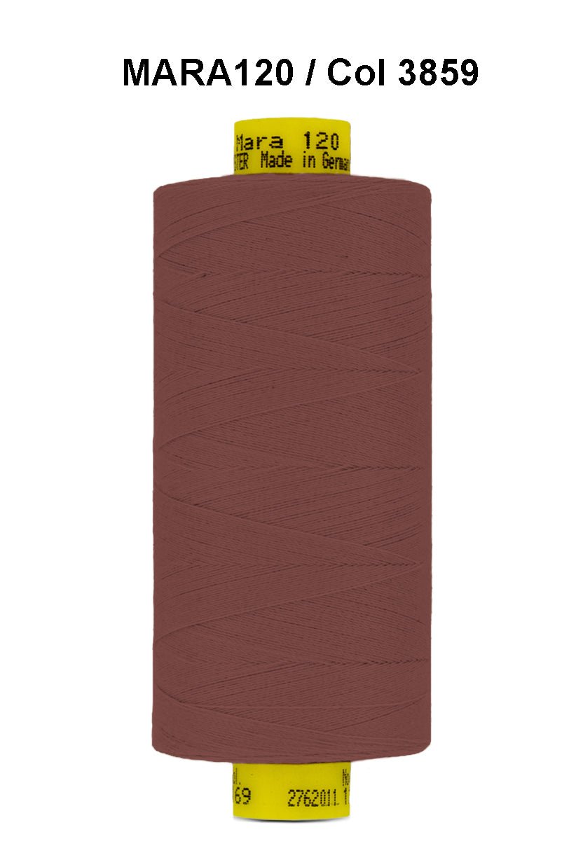 Gutermann Mara 120 thread, color 3859, on a spool.