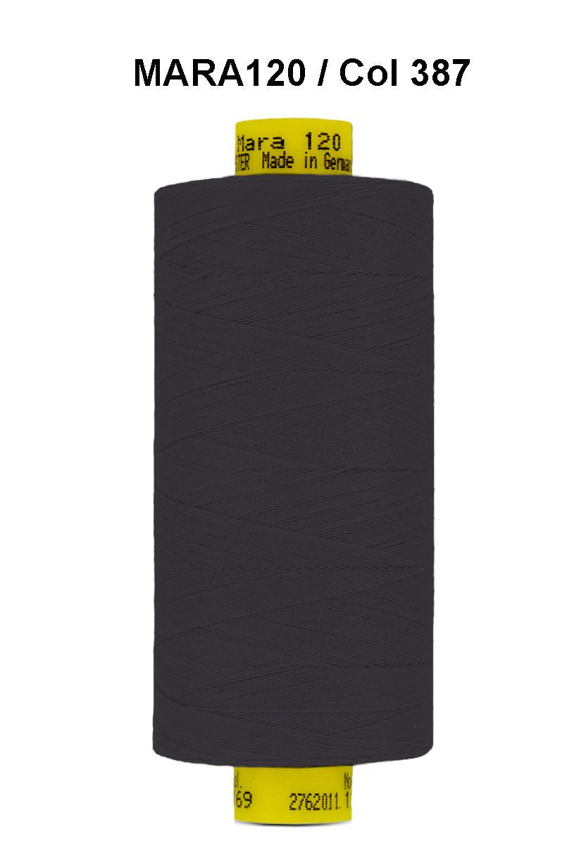 Gutermann Mara 120 thread, color 387, on a spool.