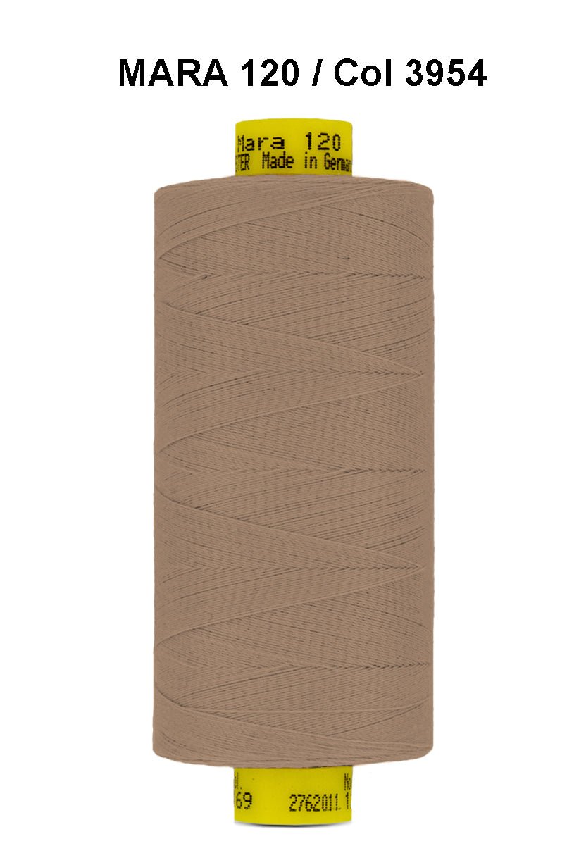 Gutermann Mara 120 thread in shade 3954 on a spool.