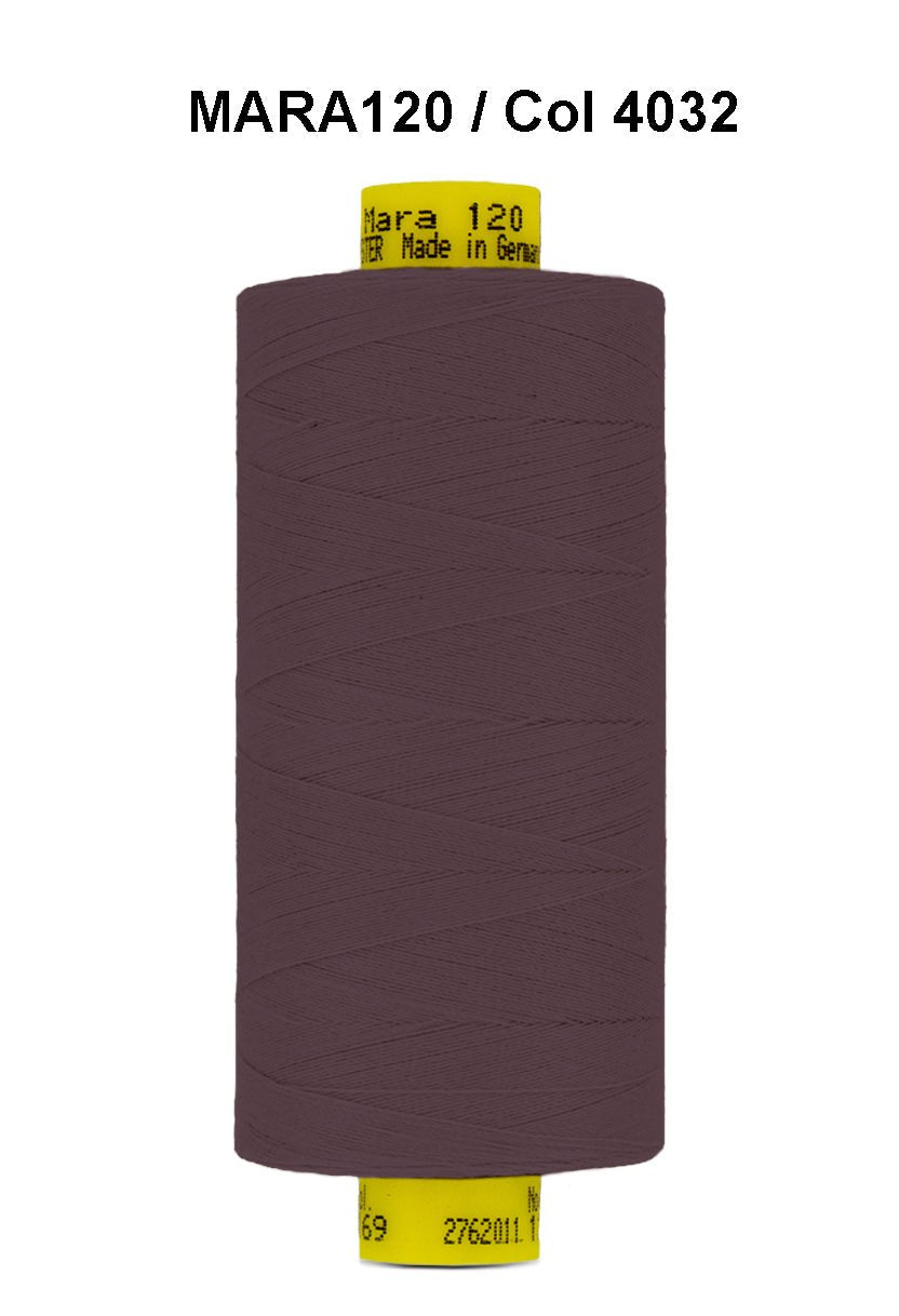 Gutermann Mara 120 thread, color 4032, on a spool.