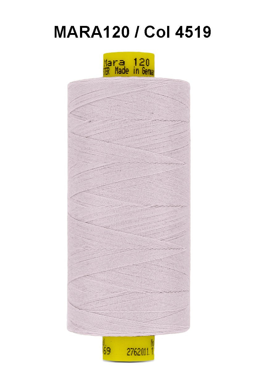 A spool of light pink Gutermann Mara 120 thread.