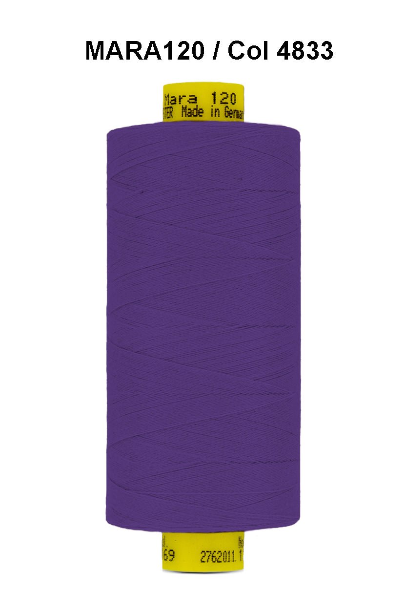 A spool of purple Gutermann Mara 120 thread.