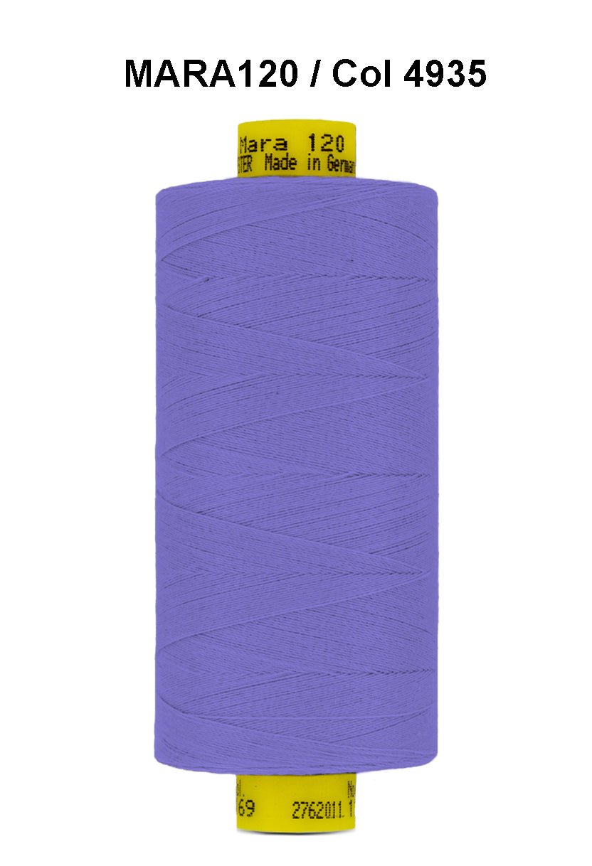 A spool of purple Gutermann Mara 120 thread.