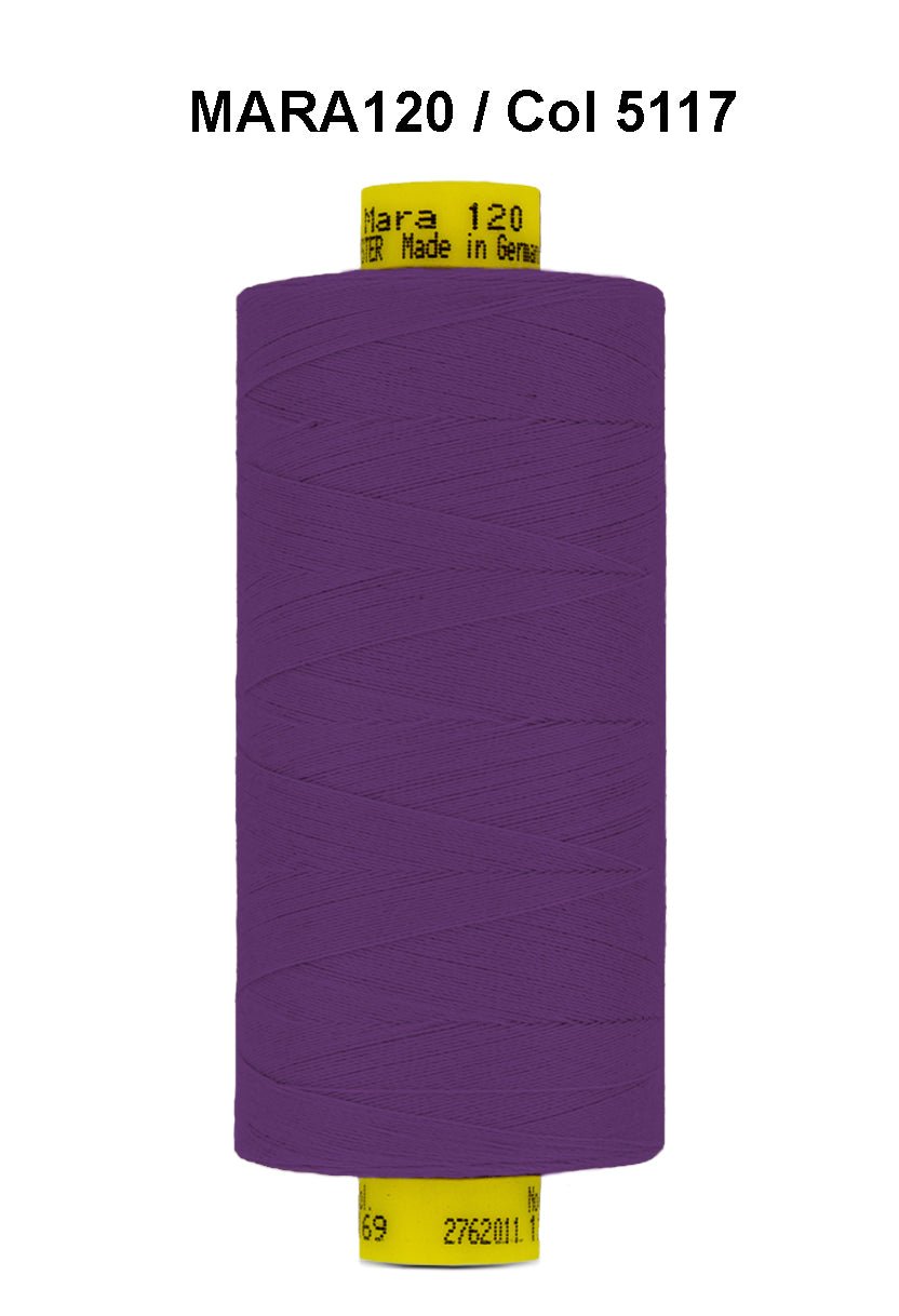A spool of purple Gutermann Mara 120 thread.