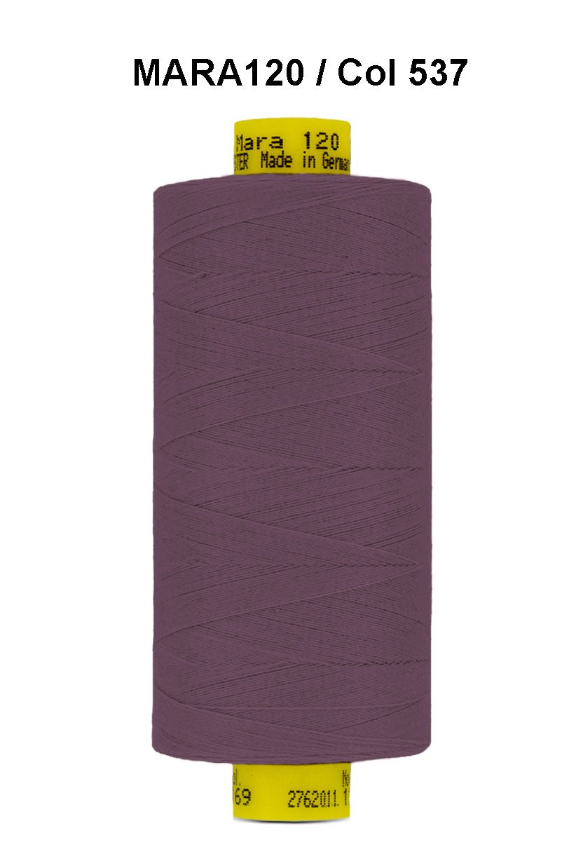 A spool of purple Gutermann Mara 120 thread.