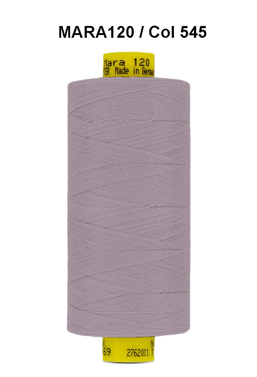 A spool of light purple Gutermann Mara 120 thread.