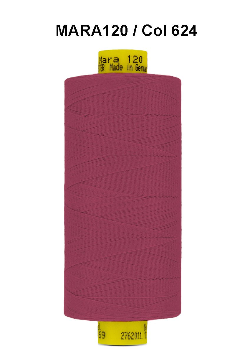 Gutermann Mara 120 thread in color 624 on a spool.