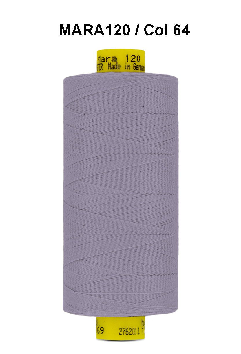 A spool of light purple Gutermann Mara 120 thread.