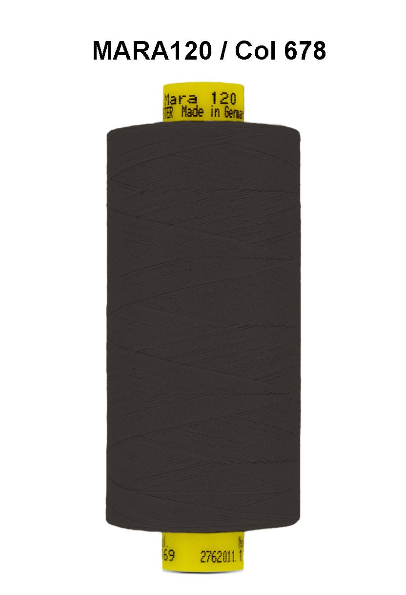 Gutermann Mara 120 thread, color 678, on a spool.