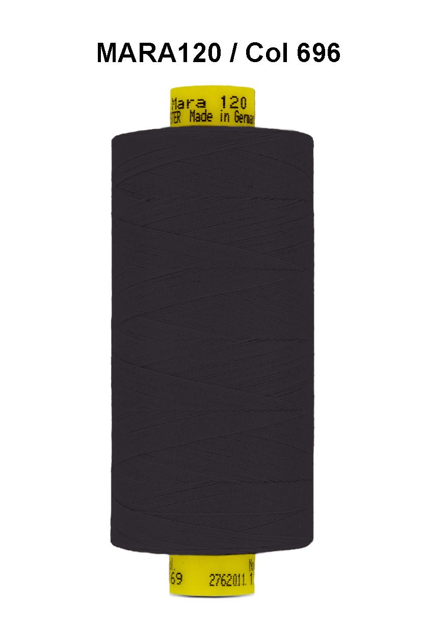 Gutermann Mara 120 thread, color 696, on a spool.