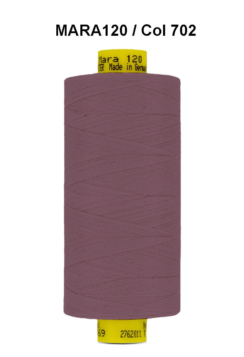 A spool of purple Gutermann Mara 120 thread.