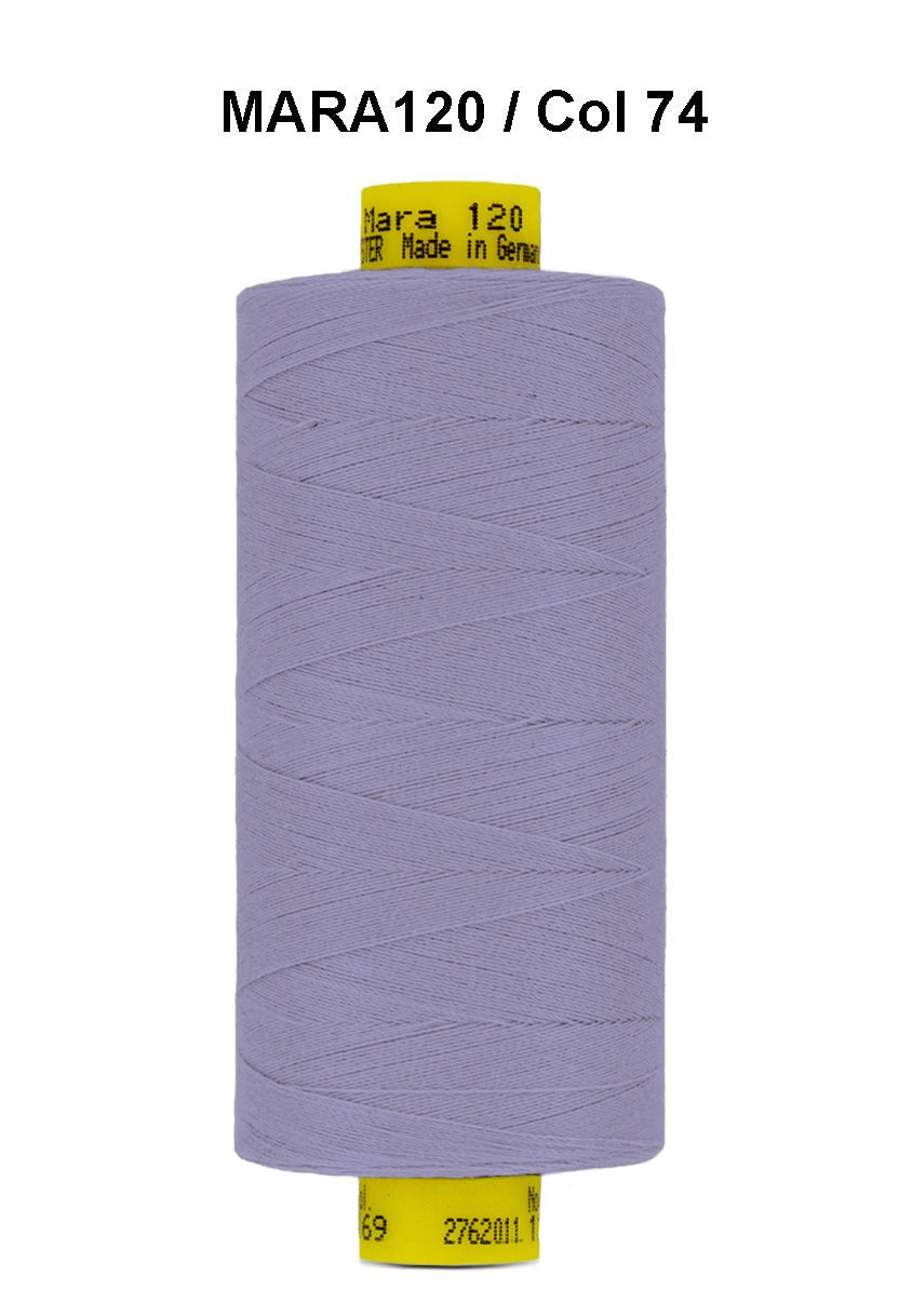 A spool of light purple Gutermann Mara 120 thread.