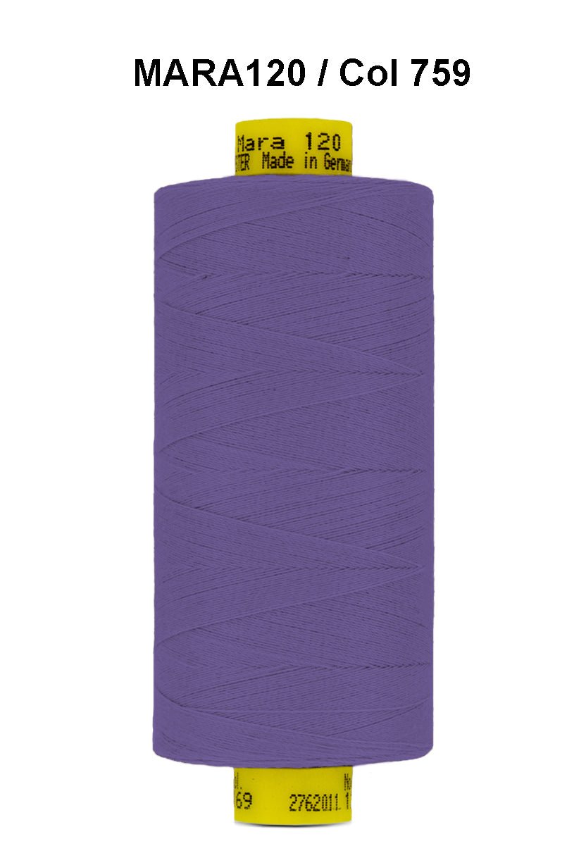 A spool of purple Gutermann Mara 120 thread.