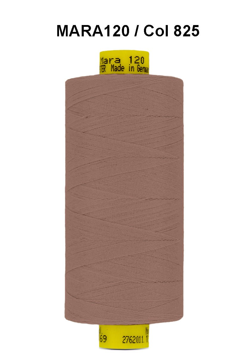 A spool of brown Gutermann Mara 120 thread.