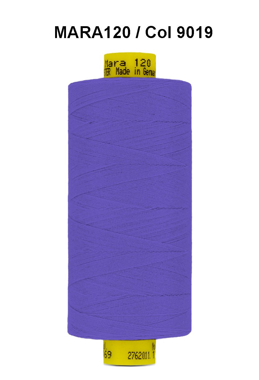 A spool of purple Gutermann Mara 120 thread.