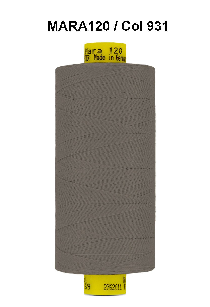 Gutermann Mara 120 thread, color 931, on a 1000m spool.