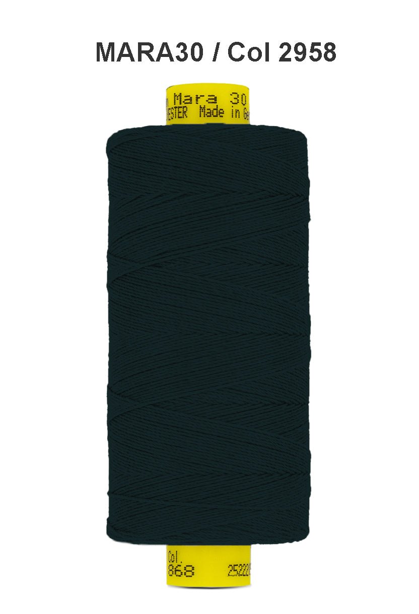Gutermann Mara 30 polyester thread, color 2958.