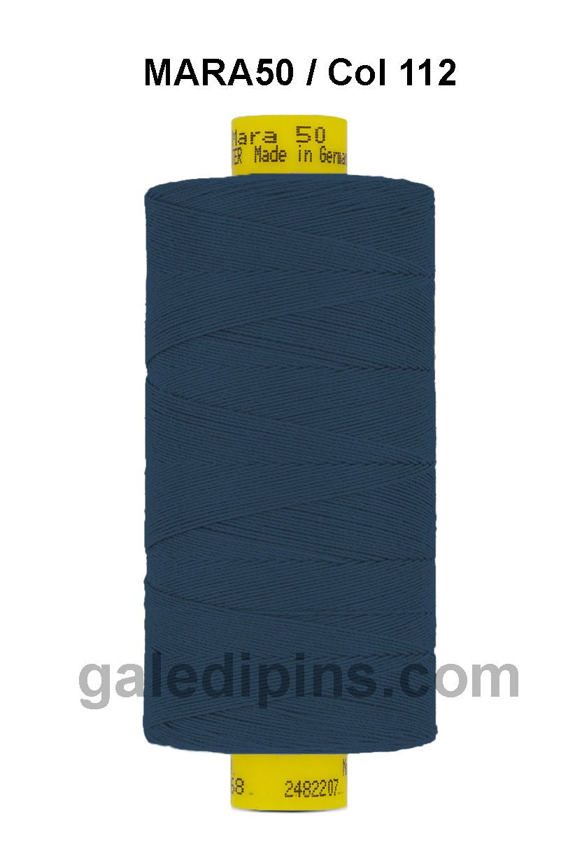 Gutermann Mara 50 industrial thread, dark blue, 500m spool.