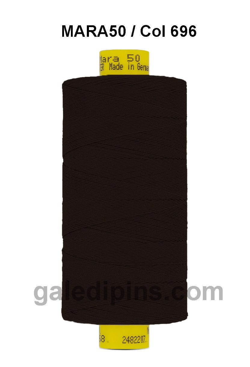 Gutermann Mara 50 thread, color 696, on a spool.