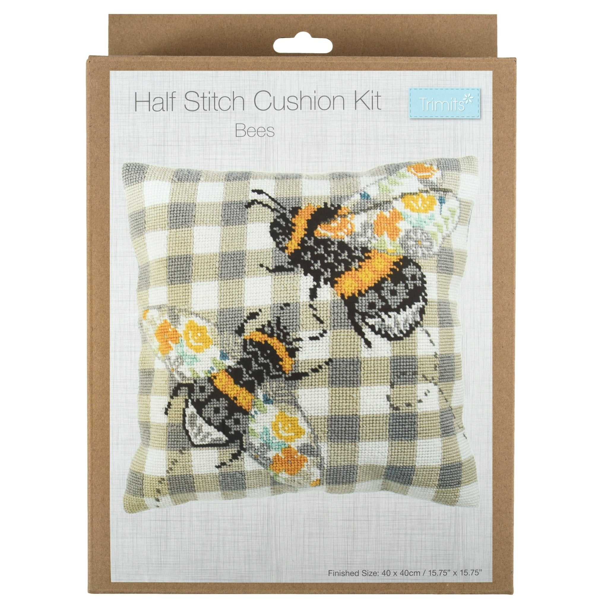 Cross Stitch Cushion Kit Bees - Galedi Pins