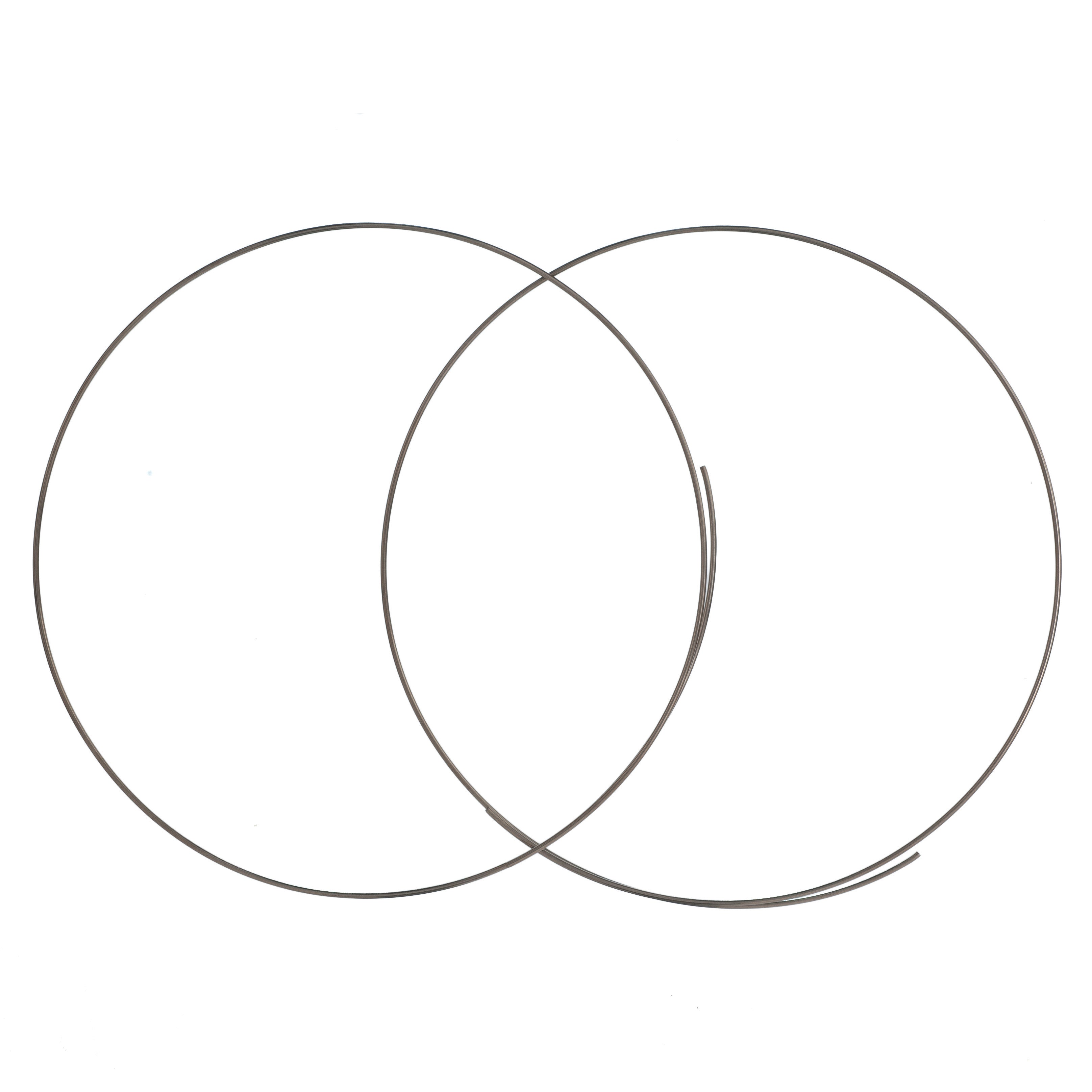Two 12cm coils of silver-toned memory wire for jewelry making.