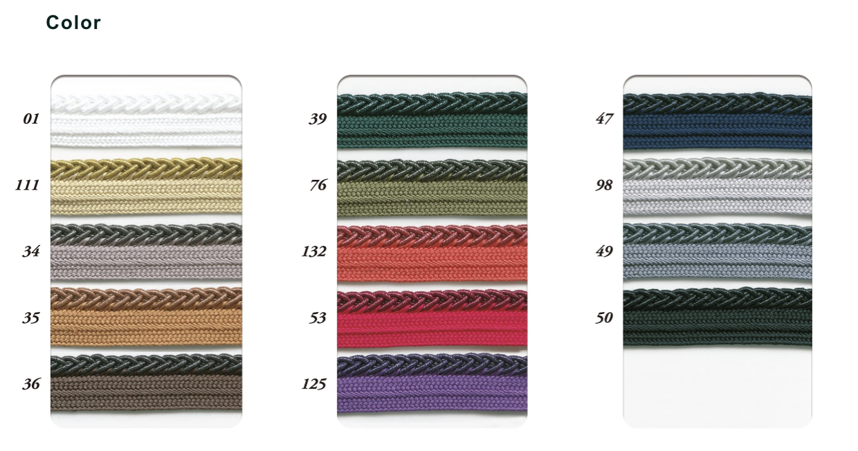 Shindo Bright Cross Piping Cord - Bronze (Col. 35) | Gold (Col. 111) 11mm Width