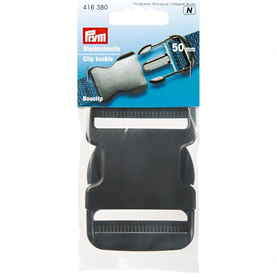 Clip buckle strong 50mm, black PRYM - Galedi Pins