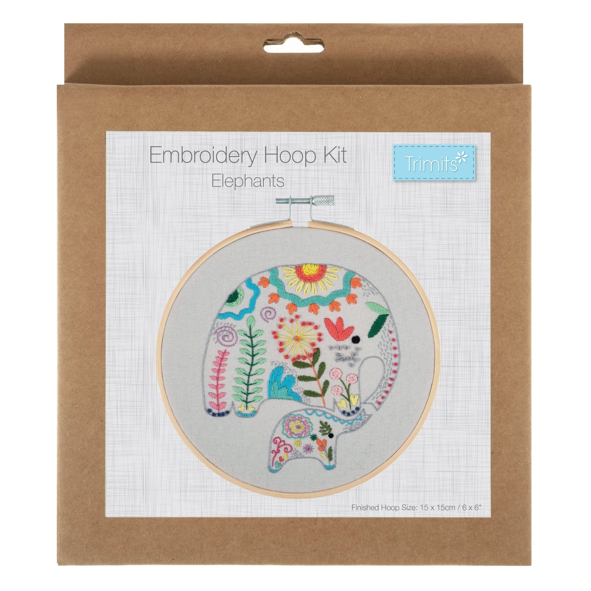 Embroidery Hoop Kit Elephants - Galedi Pins