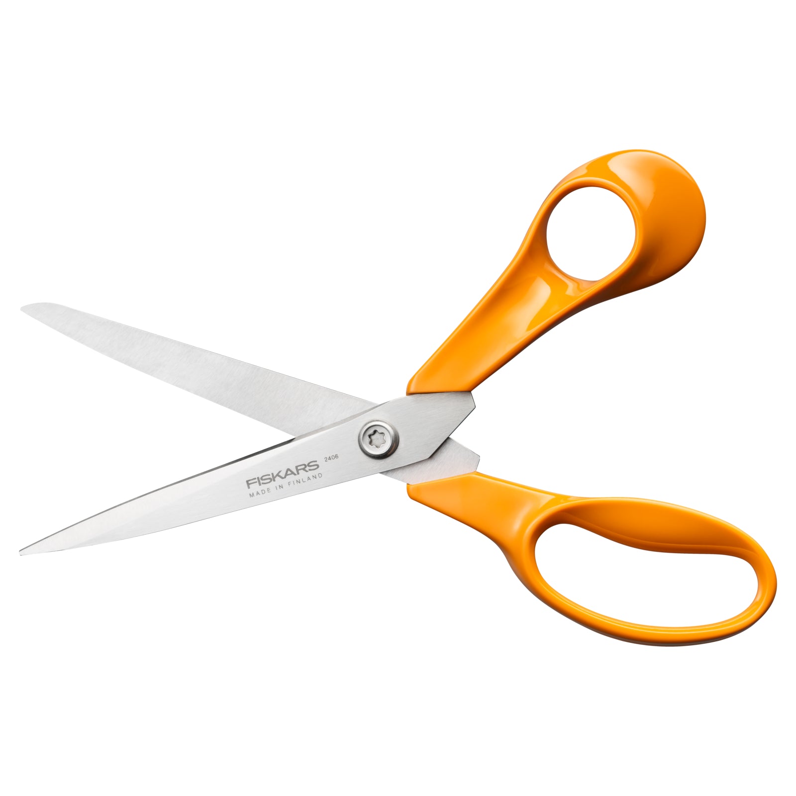 Fiskars Classic Universal Scissors with orange ergonomic handles and stainless steel blades.