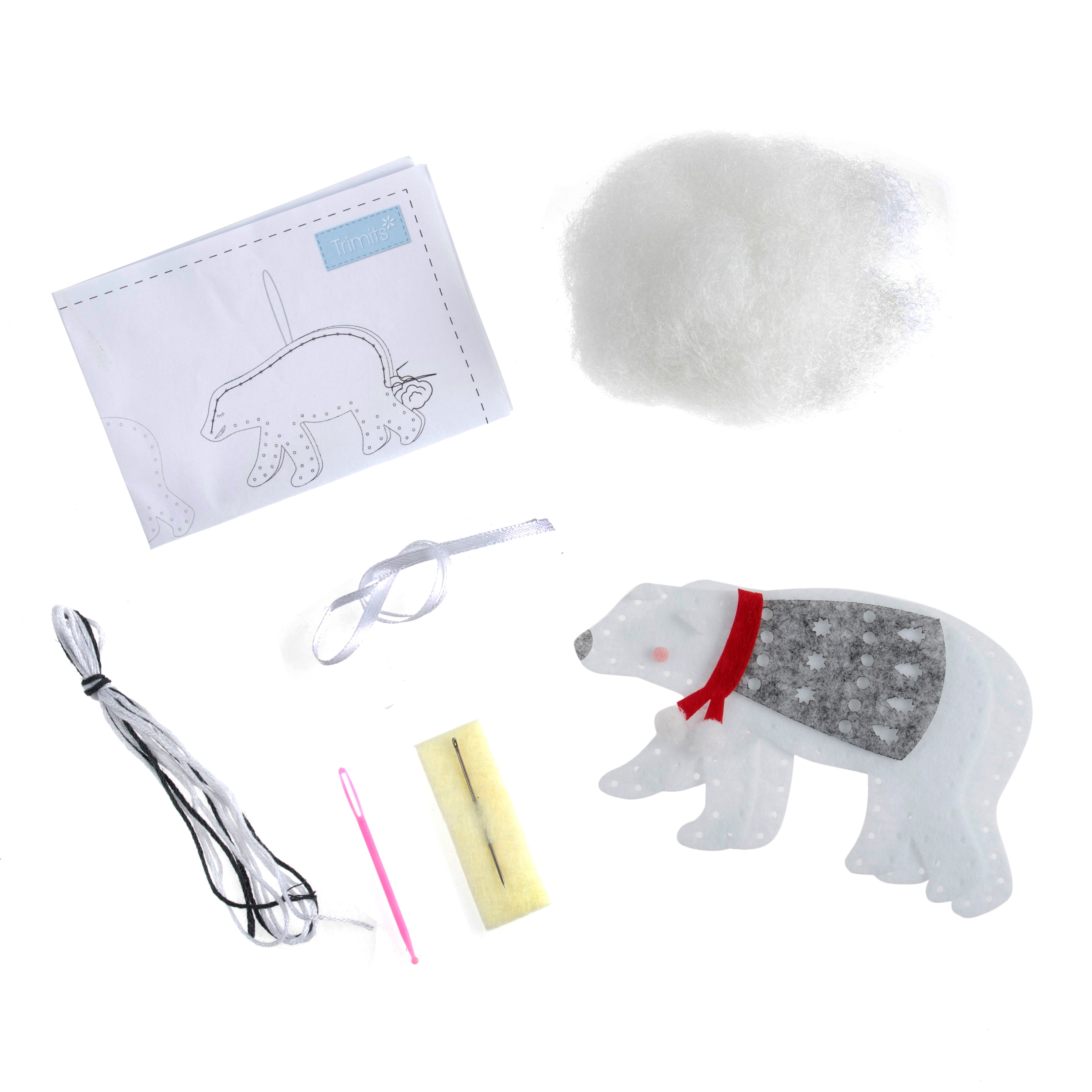 Trimits Polar Bear Felt Decoration Kit – DIY Christmas Ornament Craft