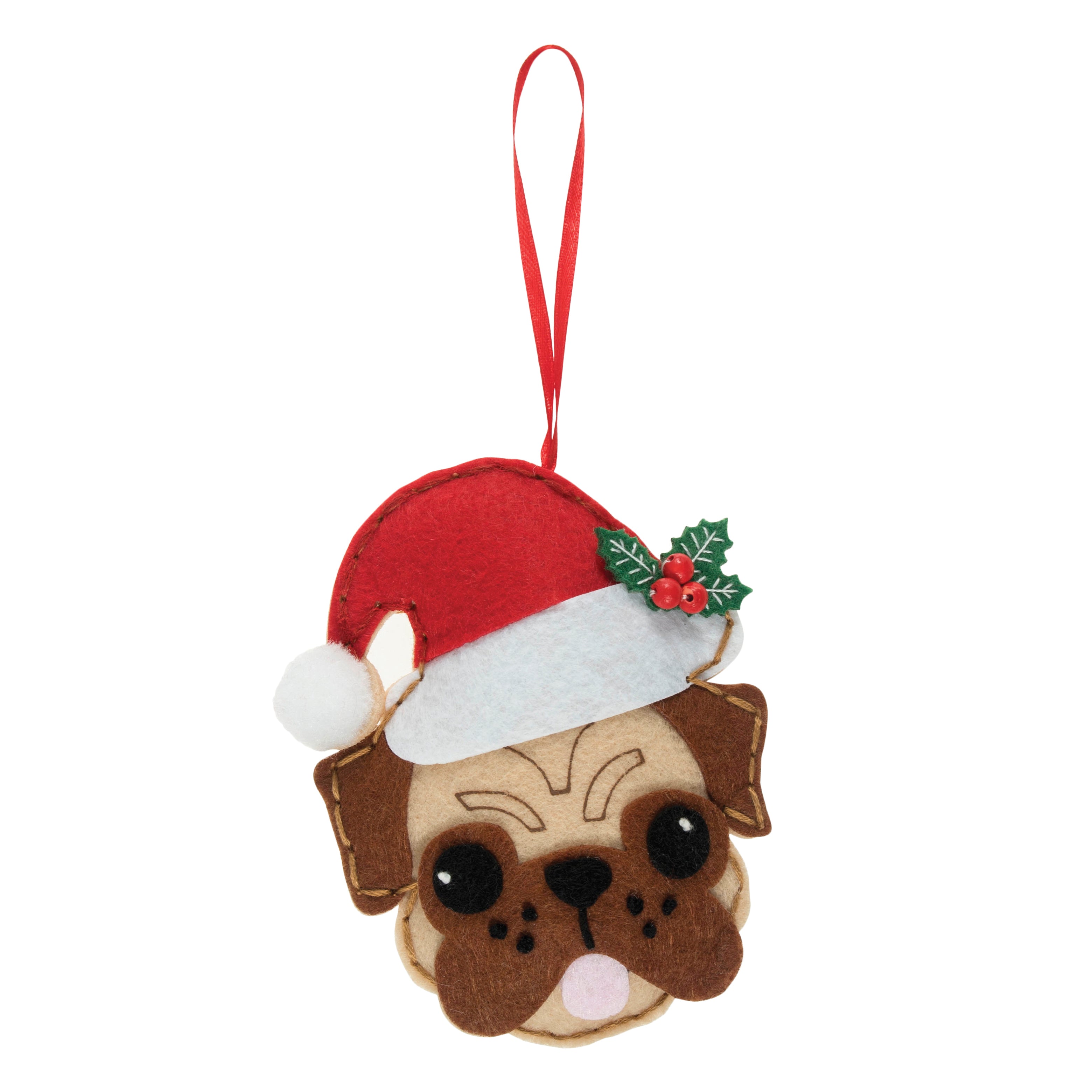 Trimits Felt Decoration Kit – Pug in Santa Hat Craft