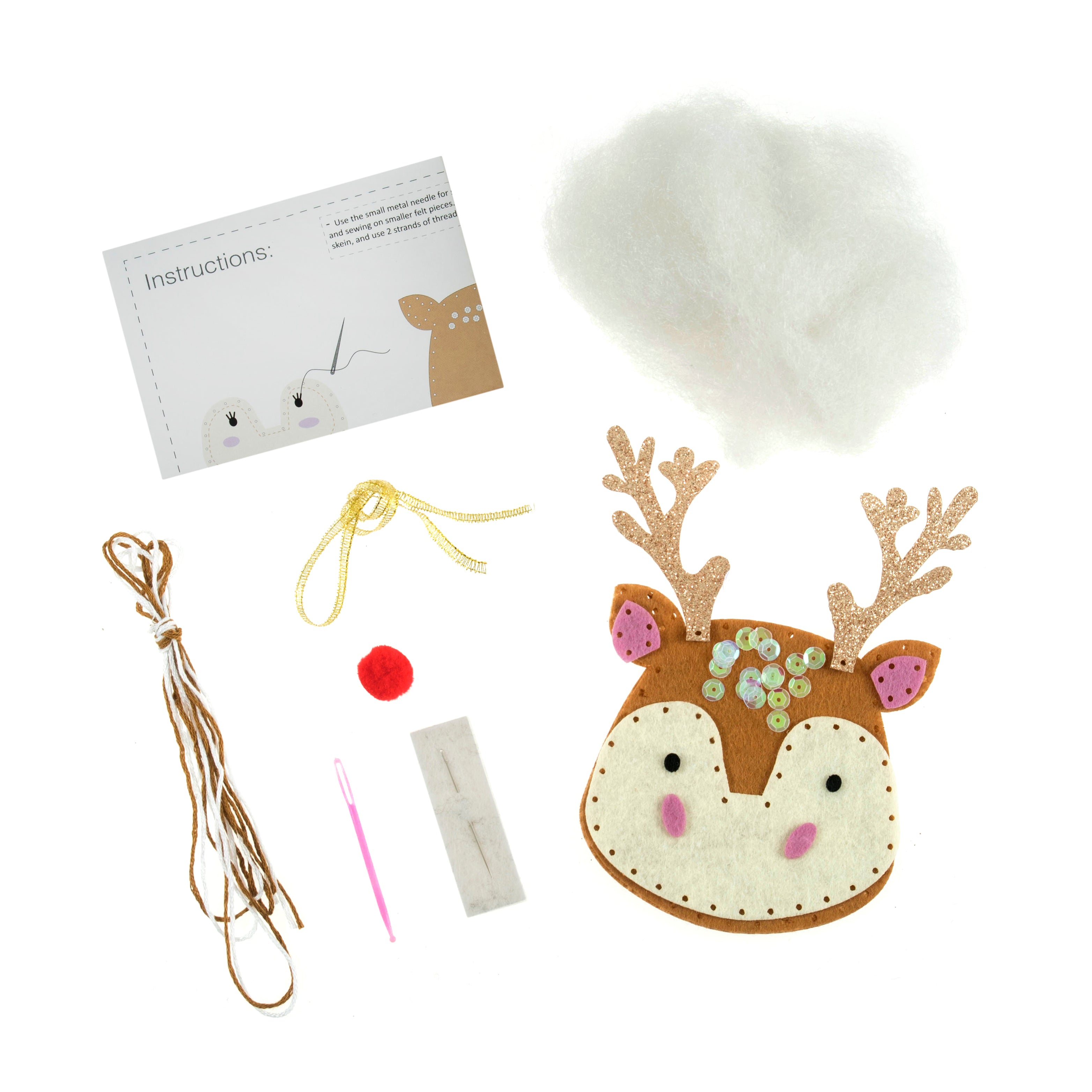Trimits Felt Decoration Kit – Christmas Reindeer Craft Set