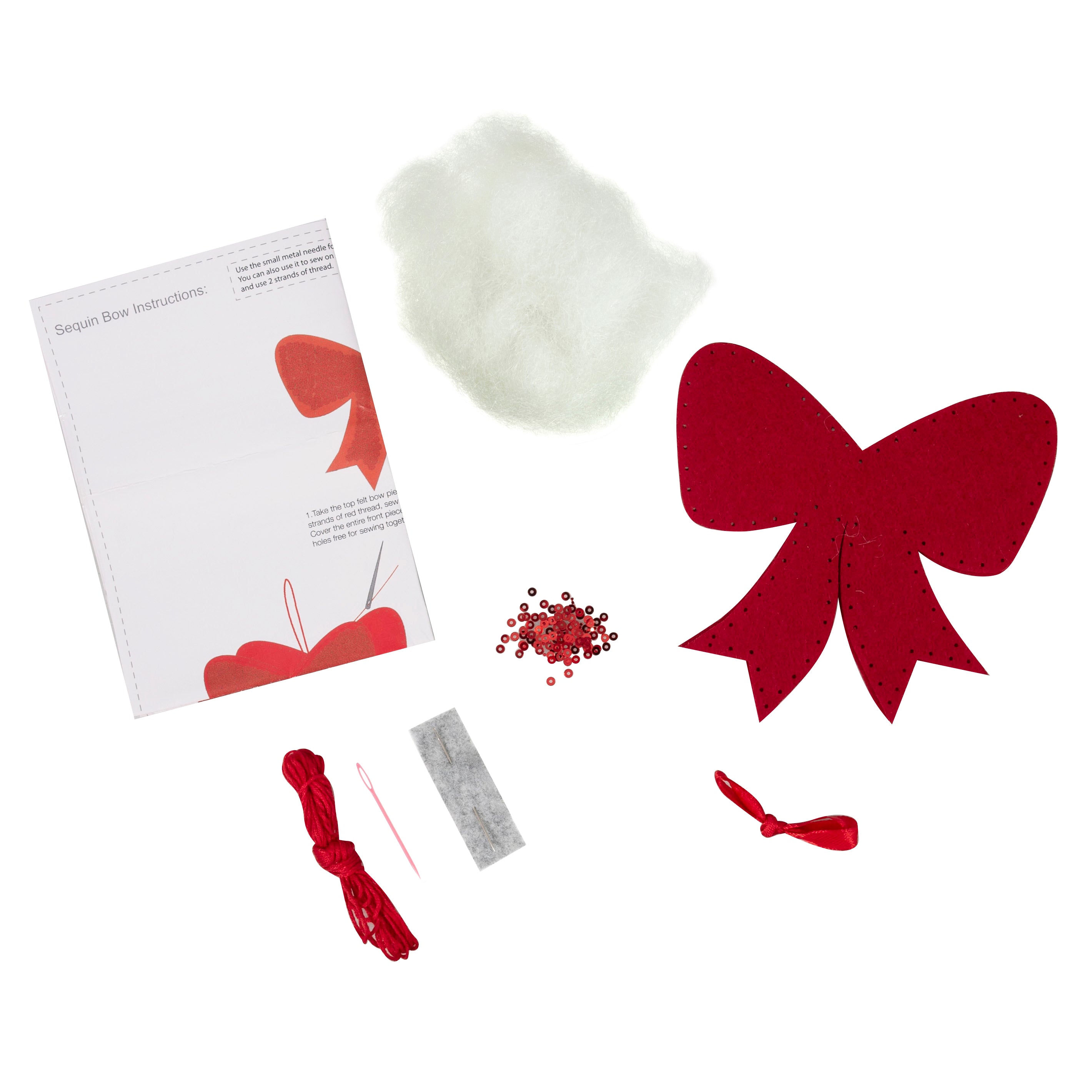 Trimits Felt Decoration Kit – Christmas Sequin Bow Hanging Craft