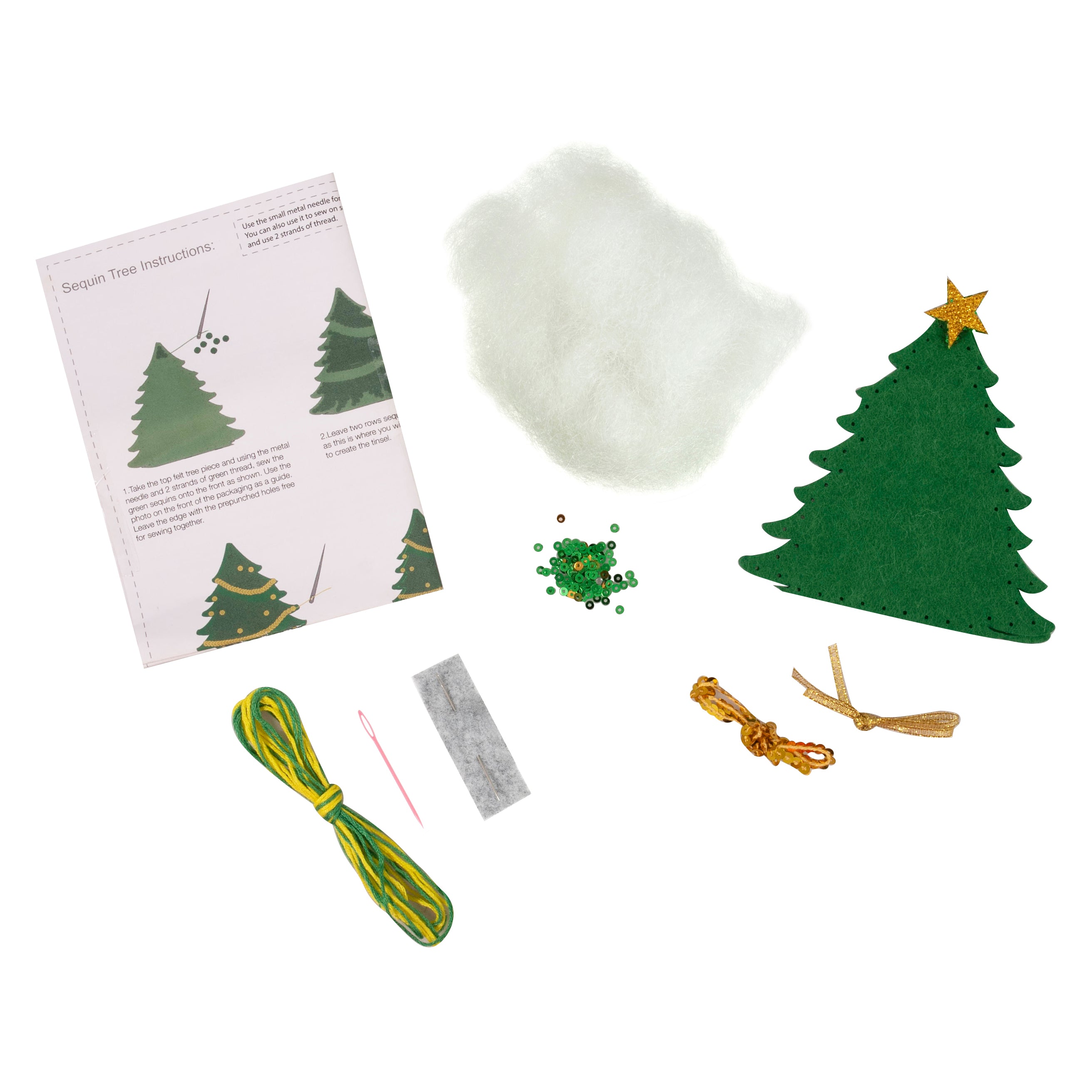 Trimits Felt Decoration Kit – Sequin Christmas Tree Hanging Ornament