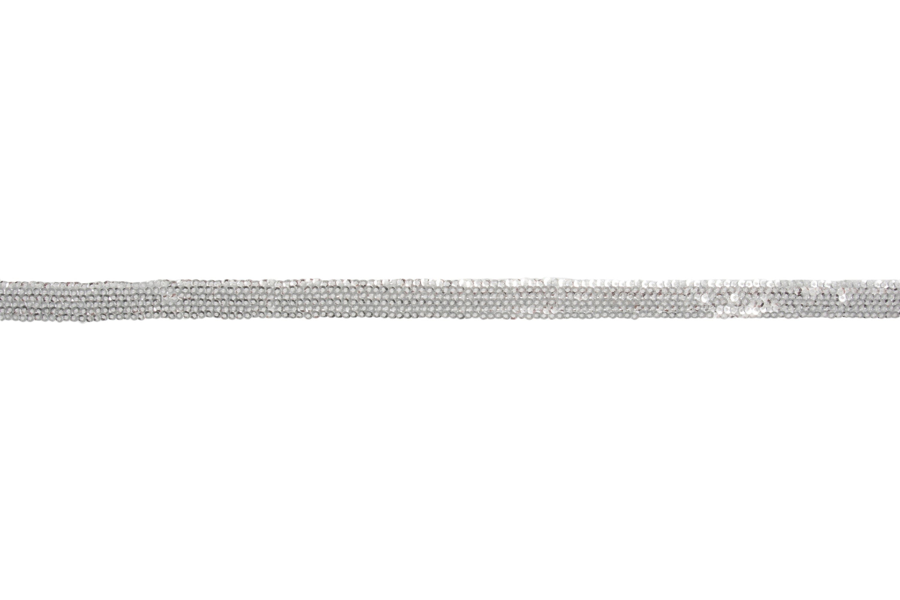 Sequin Iron-On Trim – Silver Stripe 1m x 15mm | Galedi Pins