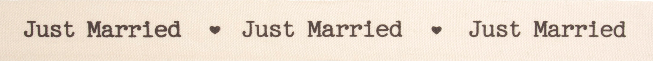 Groves Just Married Cotton Ribbon – 22mm Wide, 1m Length