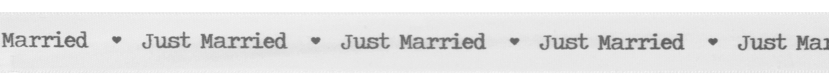 Trimits Satin Ribbon: Husband & Wife - Just Married - Mr&Mrs: 1m x 15mm White Polyester