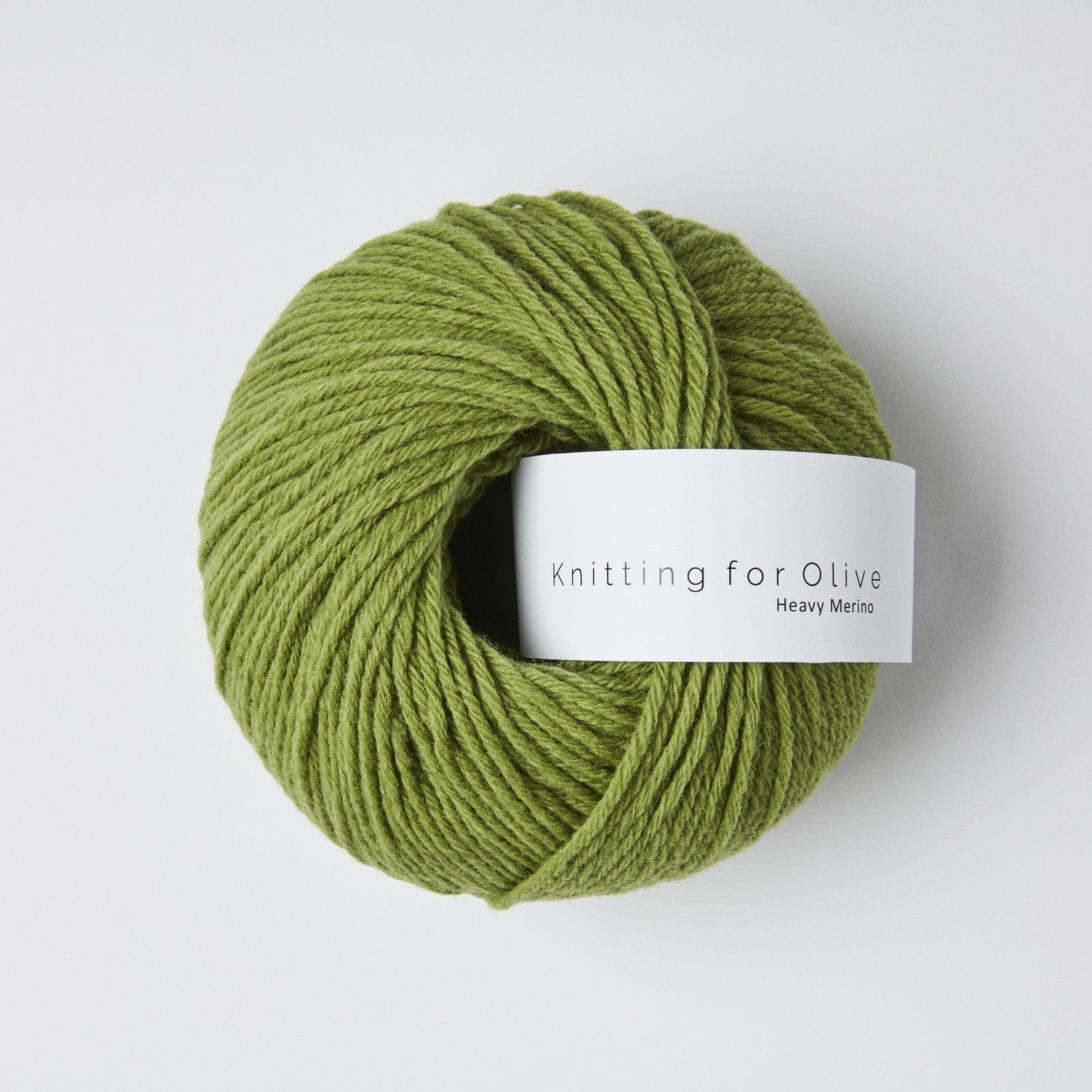 A ball of green Heavy Merino yarn from Knitting For Olive.