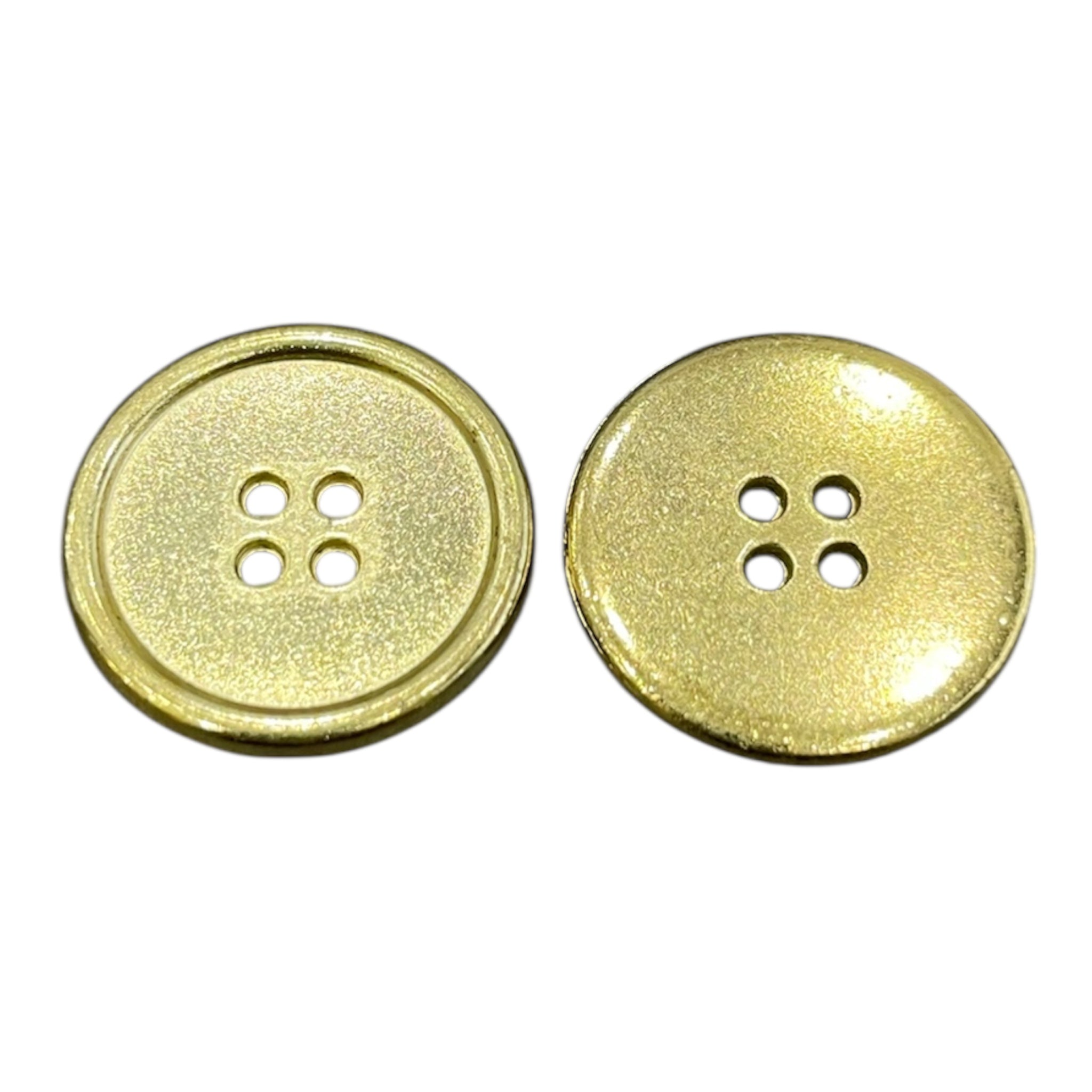 Galedi Pins Gold Metal Button – 4 Hole, 25mm Shiny Finish
