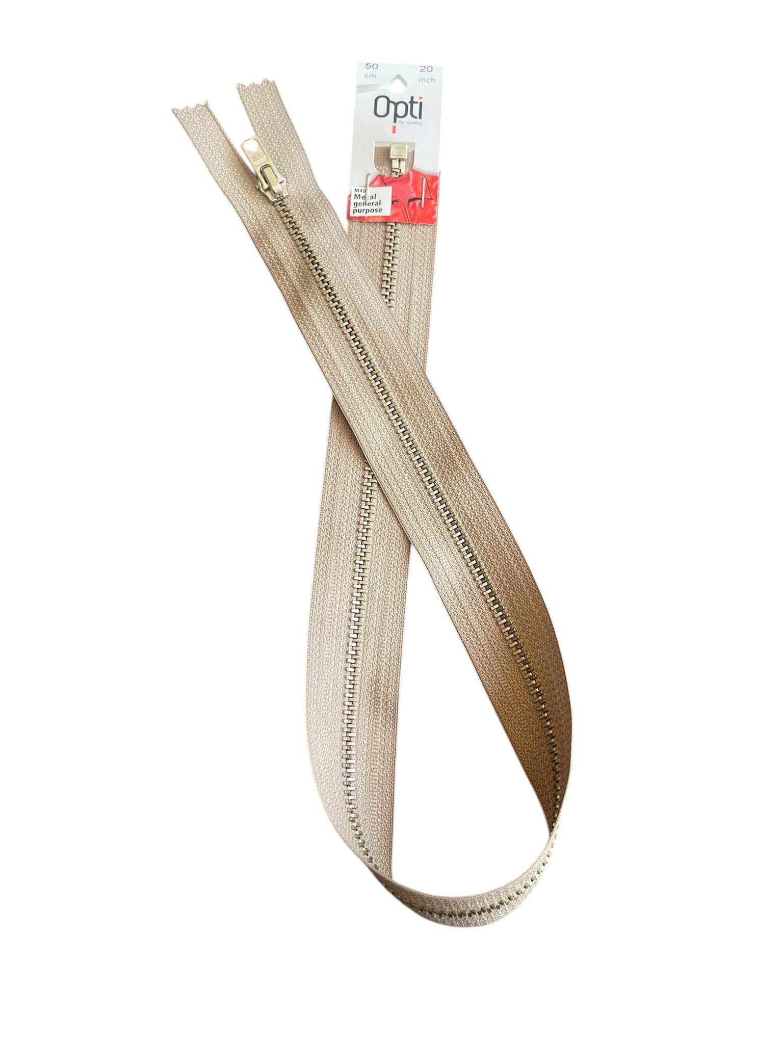 OPTI Zip: Open End Metal Zip: 50cm - Galedi Pins